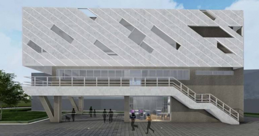 「竹北市民活動中心泰和館」一棟3樓式建築預計於2026年底完工啟用。（圖／翻攝自竹北市公所媒體群組）