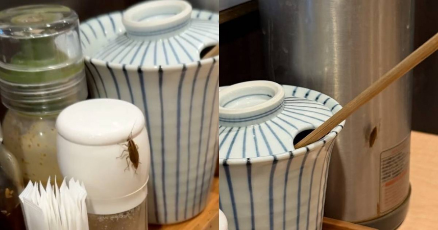 蟑螂在醬料罐上亂竄。（圖／翻攝自Threads／qin_xie_1993）