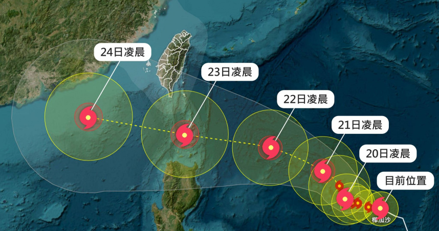 今年第18號颱風「樺加沙」未來強度會持續增強，預計下周一開始接近台灣。（圖／翻攝畫面臉書粉專「台灣颱風論壇｜天氣特急」）