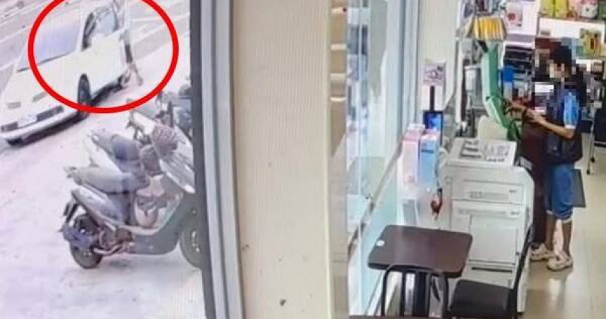 南投女子驚見陌生男鑽後座遭劫財又被開車逃逸。（圖 ／翻攝畫面）