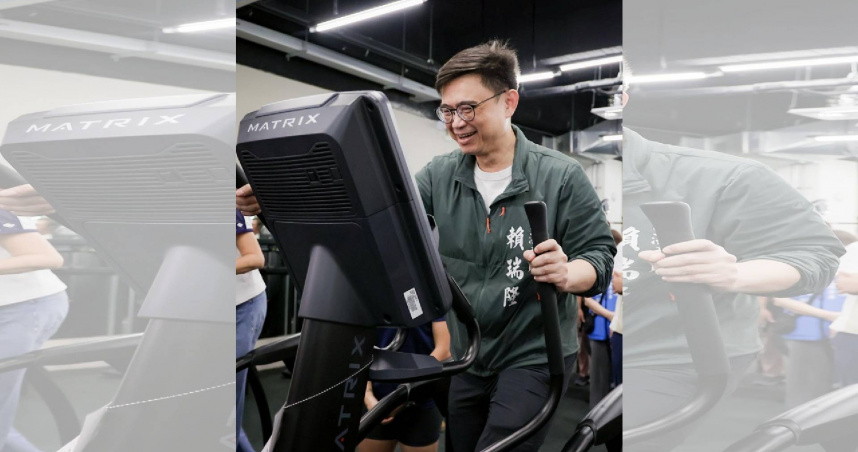 賴瑞隆體驗鼓山運動中心設施，表示將持續推動更貼近生活的運動空間。（圖／翻攝自賴瑞隆臉書）
