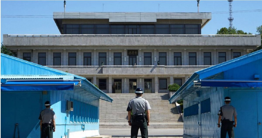 圖為位於「南北韓非軍事區」（DMZ）的板門店。（圖／達志／美聯社）