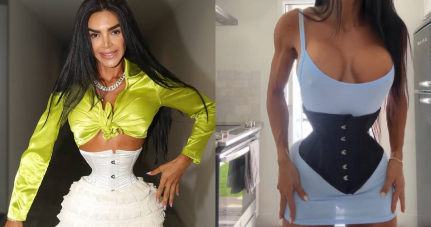 阿萊拉阿文達諾（Aleira Avendano）花費超過100萬英鎊將自己的腰圍縮小至僅18英吋。（圖／翻攝自IG「aleiraoficial_sexy」）