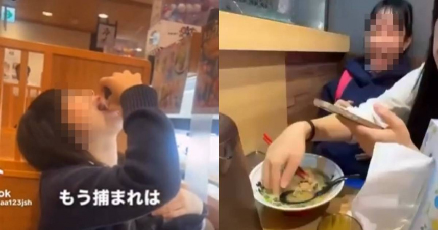 日本藏壽司遭惡搞。（圖／翻攝自TikTok、X，@misumarunotamaQ）