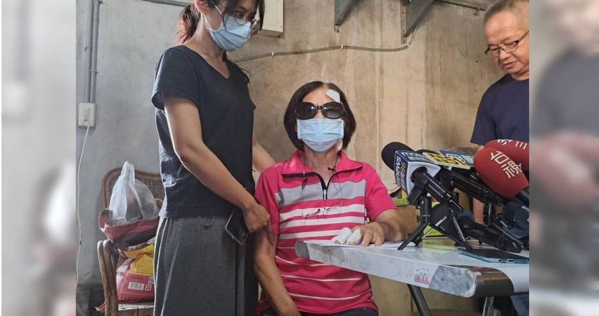 台中霧峰砍人案受害婦人出面說明經過，額頭脖子仍包紗布。（圖／報系資料照）
