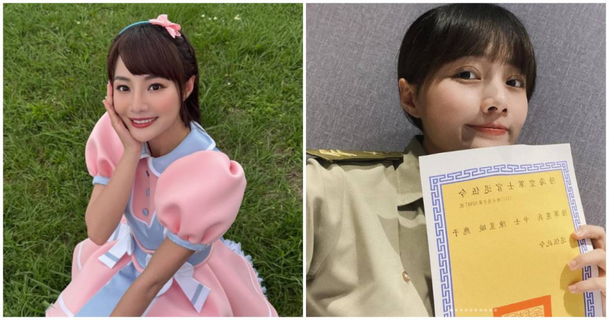 「雲朵姐姐」陳昱璇就曾志願入伍服役4年7個月，不僅曾在憲兵部隊服役，甚至有過保護前總統蔡英文的經歷。（圖／翻攝IG／hsuan.9864）