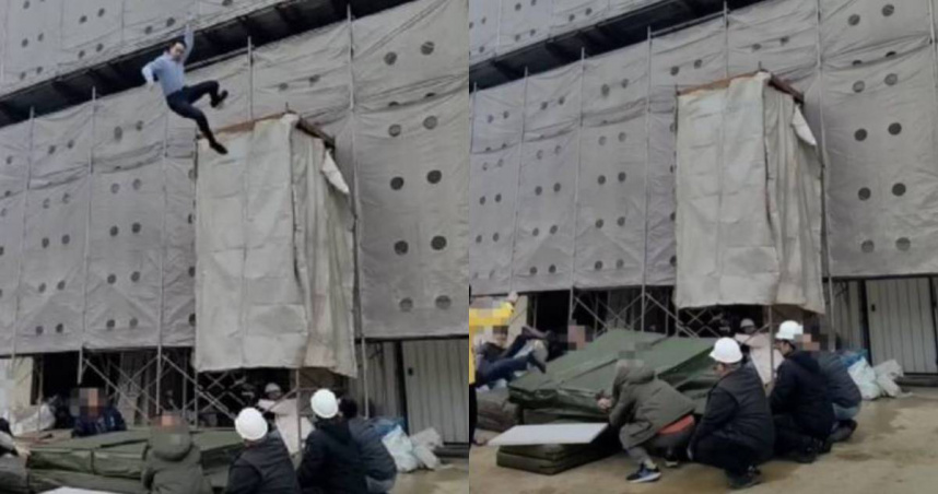 替身演員蘇德揚在拍攝《豆腐媽媽》時發生意外。（圖／翻攝自臉書／台北市電影戲劇業職業工會）