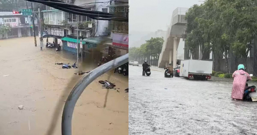 台北市內湖區多處積淹水。（圖／翻攝自臉書／高嘉瑜）