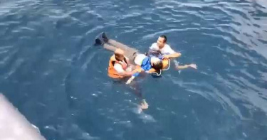 搭船賞鯨突跳海 醉男呈「十字狀」漂浮