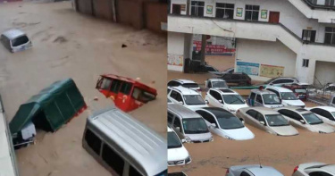 滾滾洪水「沖走愛車」!大陸南方遭暴雨襲擊…北方飆破41度高溫