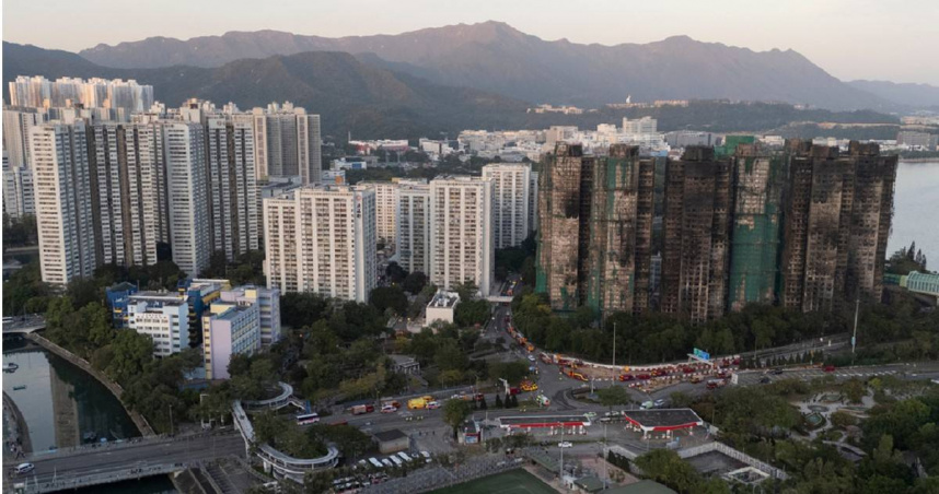 香港宏福苑大火，迄今已釀128人喪命。（圖／達志／美聯社）