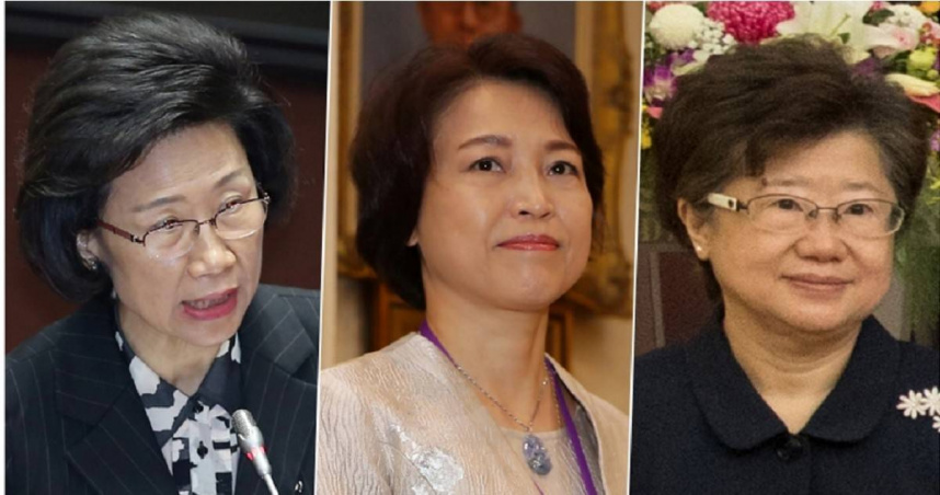 朱富美（左起）、蔡宗珍及楊惠欽三位大法官共同提出不同意見書，認為憲法法庭未依法合法組成時，自始不具審判權。（圖／報系資料照）