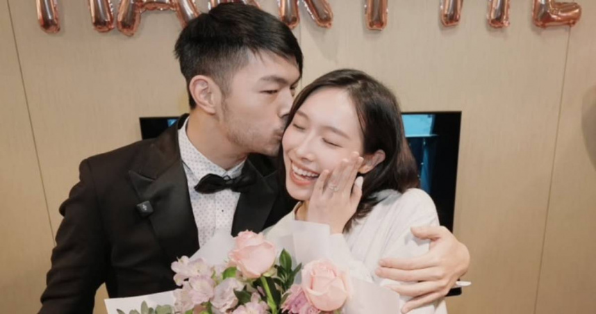 陳大天（左）閃兵被逮形象受創，未婚妻劉樸首度露面受訪。（圖／劉樸臉書）