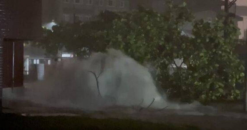 旗津污水廠爆管災情慘重。（ 圖／翻攝畫面）