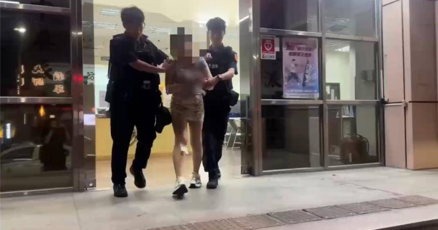 遭警方逮捕的侯女。（圖／新莊警分局提供）