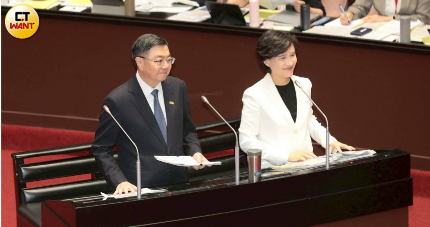 立法院今邀請行政院長卓榮泰、副院長鄭麗君率台美關稅談判團隊赴立法院，提出 「台美關稅談判之進程、方針、原則及臺灣產業可能遭受之衝擊影響評估」專案報告並備質詢。（圖／黃耀徵攝）