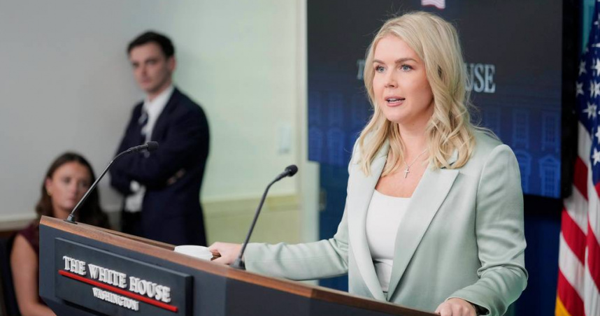 白宮新聞發言人李威特。（圖／達志／美聯社）