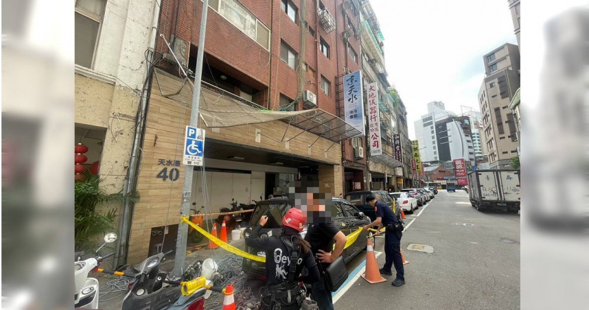 北市大同區天水路一處工地8日上午11時許發生工安事故。（圖／翻攝畫面）