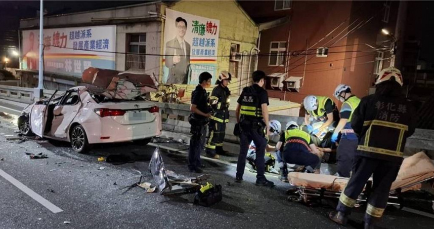 彰化清晨發生嚴重車禍。（圖／翻攝畫面）