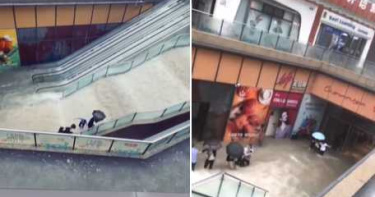 鄭州洪水地鐵成河!市民讚沒斷水電 3樓民眾PO窗外影片:淹了
