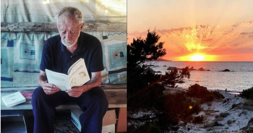 義大利老翁莫蘭迪（Mauro Morandi）在地中海小島布德利（Budelli）獨居32年，回歸社會3年去世，享壽85歲。（圖／翻攝自臉書／Mauro Morandi）