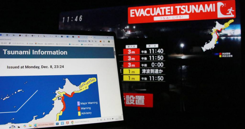 日本發生大地震。（圖／達志／美聯社）