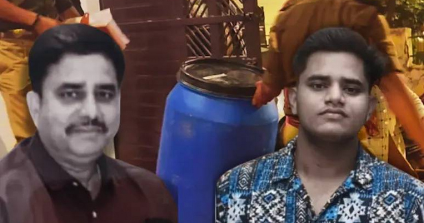 21歲嫌犯長期因學業與規劃問題和父親爭執竟弒父，疑將遺體裝入藍色塑膠桶棄置，手法引發震驚。（圖／翻攝自NDTV）