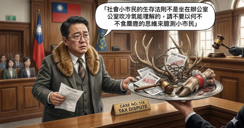 獨／不滿遭課稅200萬！　男向法官哭窮：不要『何不食糜鹿』網笑瘋