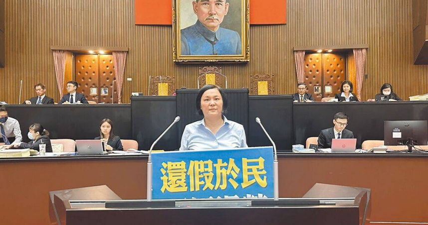 立法院9日三讀通過將8月23日訂為「八二三紀念日」，同時也將10月25日改為「台灣光復節暨金門古寧頭大捷紀念日」，國民黨立委陳玉珍感謝黨籍同志及民眾黨立委的支持。（圖／翻攝畫面）