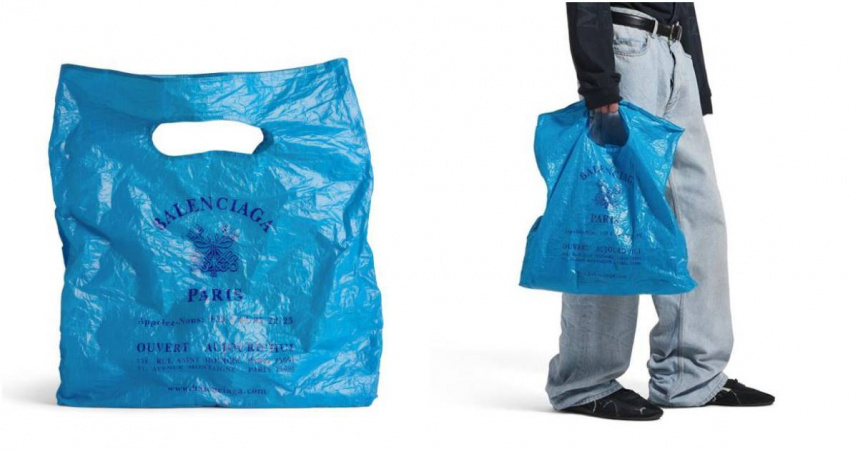 Marché藍色Dyneema中號版型可折疊托特包。（圖／翻攝自巴黎世家官網）