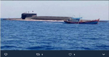 越南漁船撒網捕大魚 意外拉出潛水艇