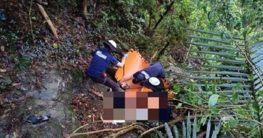 嘉義縣竹崎鄉獨立山步道發生落石掉落意外，導致吳女不慎被砸中當場死亡。（圖／翻攝畫面）