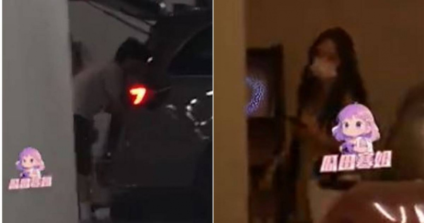 歐陽娜娜被大陸狗仔拍到疑似與鼓手安雨同居。（圖／翻攝自微博）