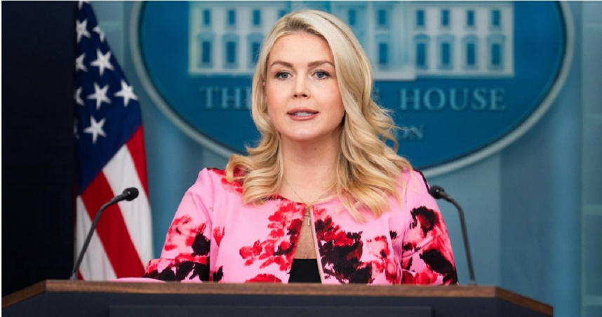 白宮新聞秘書李維特（Karoline Leavitt）。（圖／達志／美聯社）