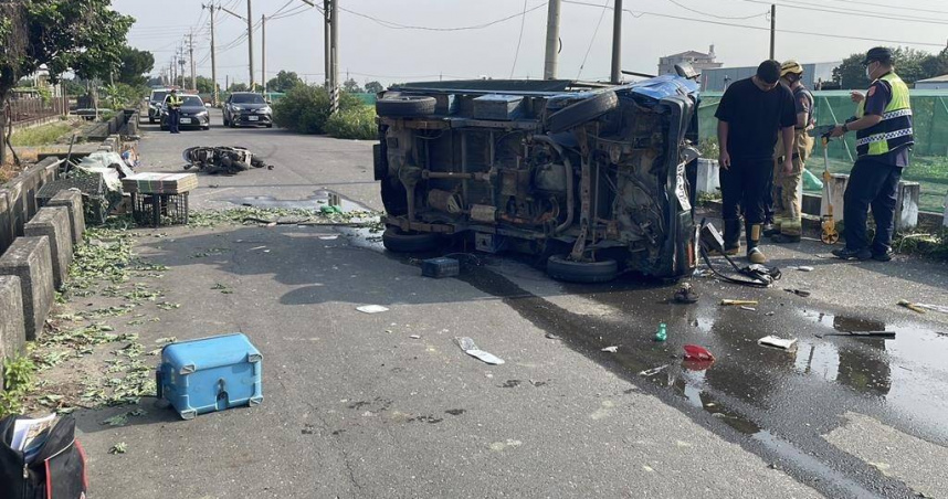 載雙胞胎上學遭猛撞　雲林媽頭顱破裂身亡、兒拋飛水溝重傷