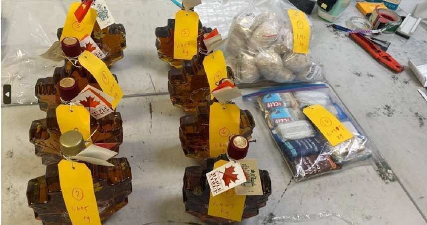 北市刑大日前接獲情資，指出天道盟松山會疑似與美籍男子牽線走私毒品，在楓糖罐內裝大麻膏。(圖／翻攝畫面)