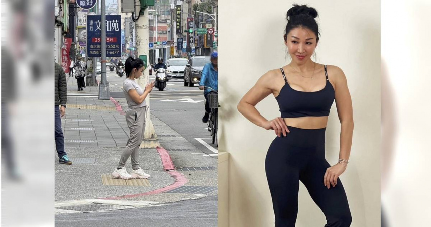 本刊讀者在路上巧遇筋肉媽媽。（圖／讀者提供、翻攝自筋肉媽媽IG）
