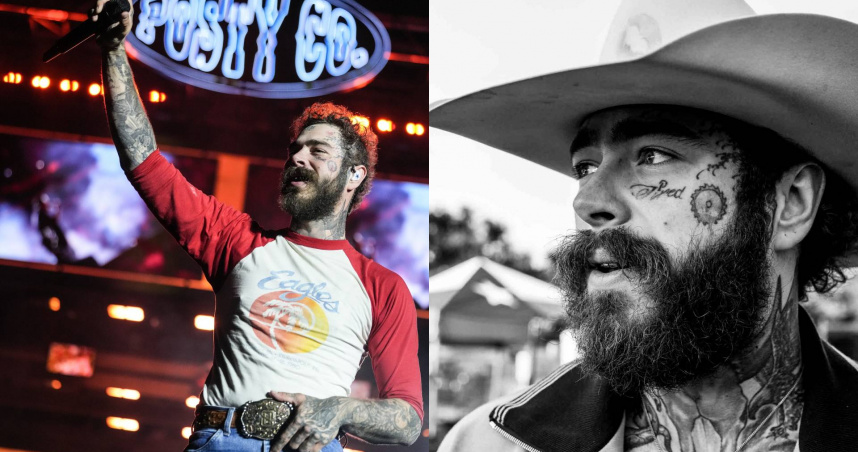 Post Malone巨星馬龍，將於9月19日帶著《Post Malone Presents The BIG ASS Stadium World Tour》降臨高雄世運主場館開唱。（圖／Live Nation Taiwan提供）