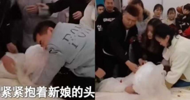 婚鬧玩過頭!男賓客「熊抱新娘」拉上床 新郎目睹全程零反應