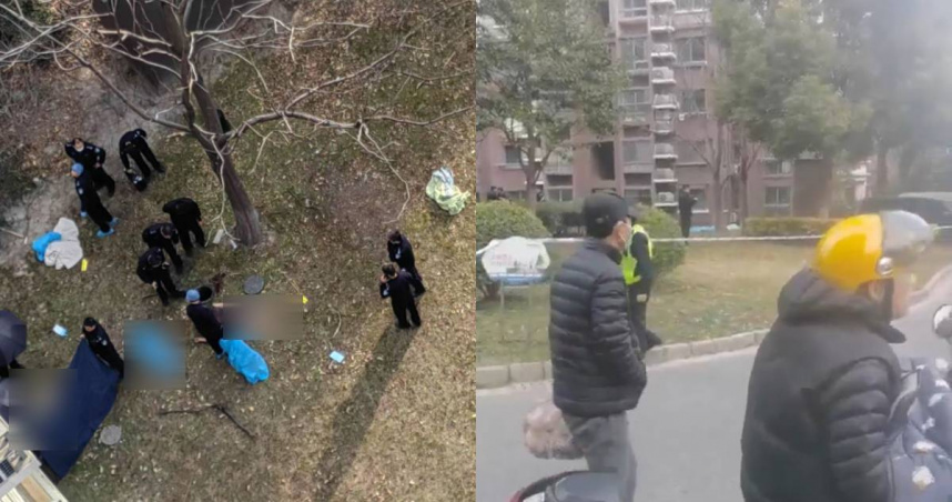 大陸上海一家3口墜樓。（圖／翻攝自X／@whyyoutouzhele）