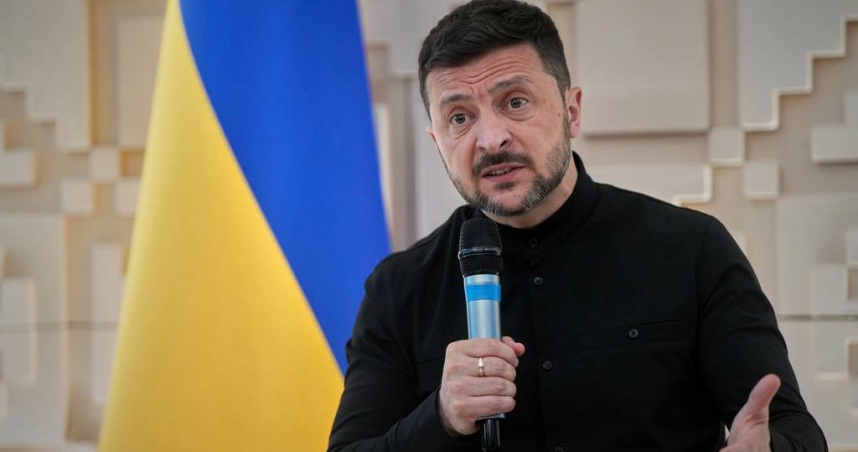 澤倫斯基譴責俄方派較低等級的代表團出席和談會議。（圖／美聯社／達志）