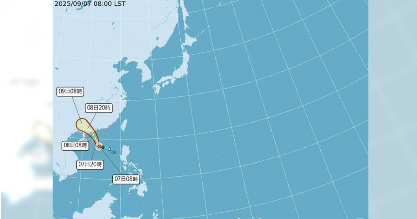 今年第16號颱風「塔巴」生成後，朝大陸廣東省一帶移動，對台灣天氣無直接影響。（圖／翻攝自中央氣象署）