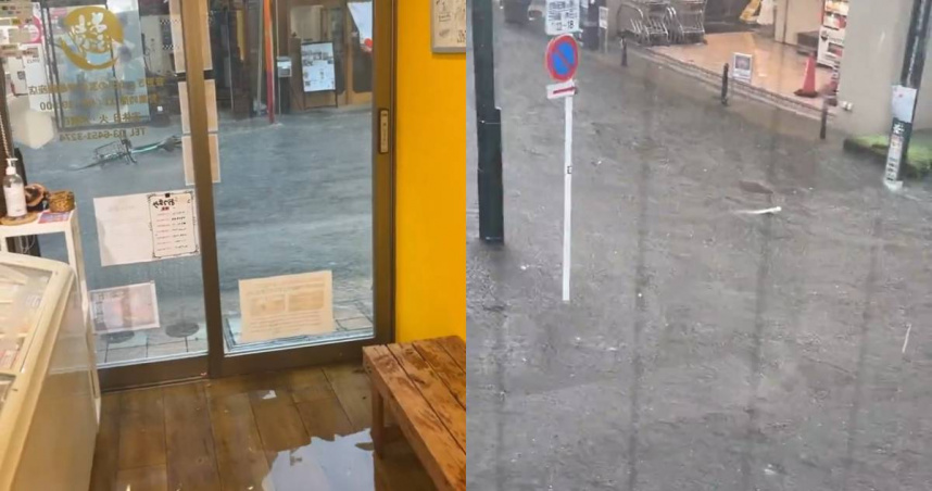 日本東京多地區出現淹水災情。（圖／翻攝自X／@otofuke_gyoza、@o_miraimirai）