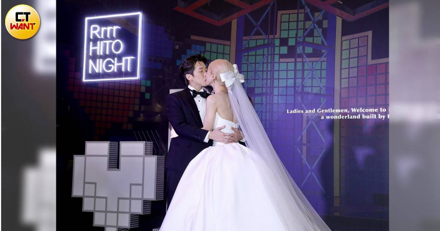 陳漢典與Lulu今晚於台北文華東方酒店舉辦婚宴。（圖／侯世駿攝）