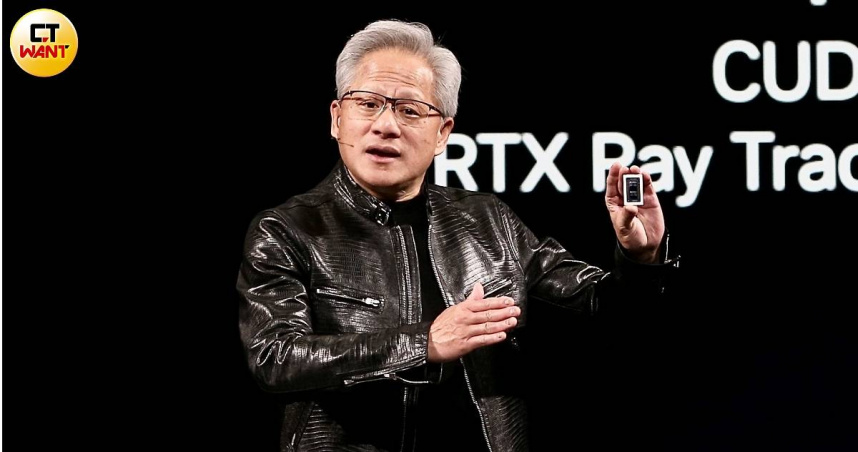 輝達執行長黃仁勳6月1日演講，代理式AI（Agentic AI）已經到來，AI從聊天到成為生產工具，以達到真正有用的AI時代。（圖／侯世駿攝）