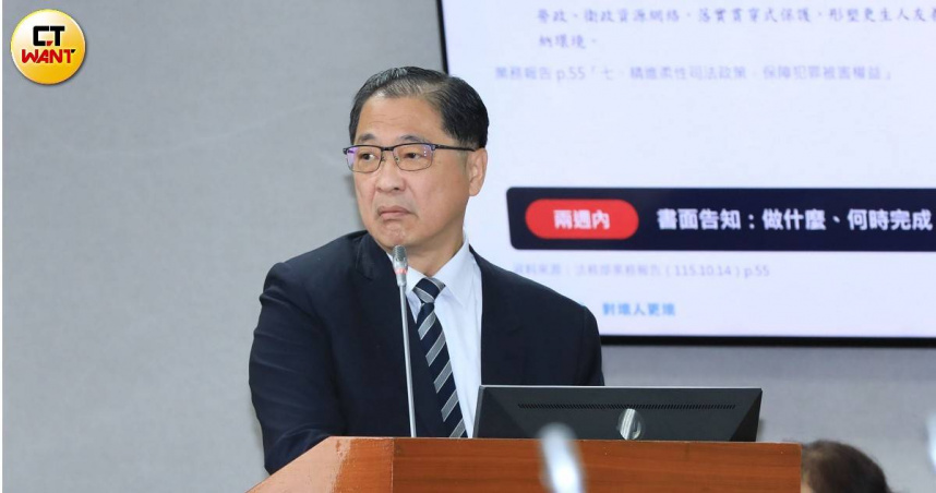 法務部長鄭銘謙表示，賄選認定關鍵在於有無對價關係。（圖／周志龍攝）