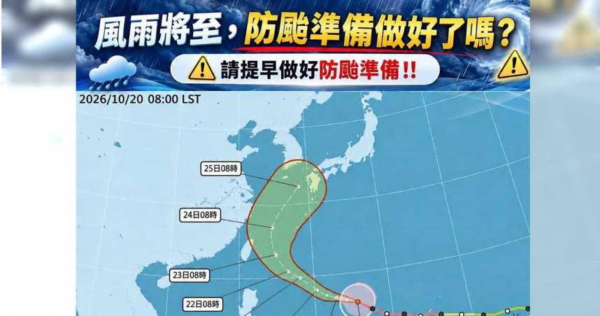強颱薔琵接近，北市消防局呼籲民眾應做好防颱準備。（圖／翻攝畫面）