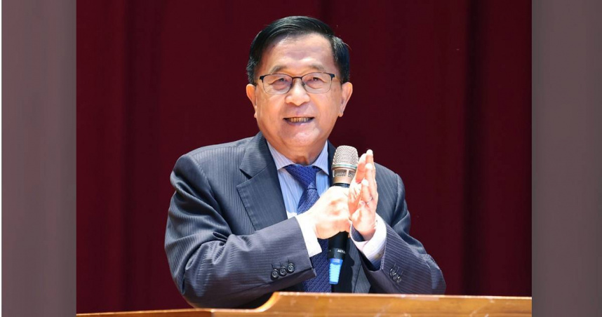 前總統陳水扁19日出席凱達格蘭學校舉行的「2025黃信介先生紀念講座」活動，並以「台灣民主的韌性與轉型」為題發表演說。（圖／中國時報姚志平攝）