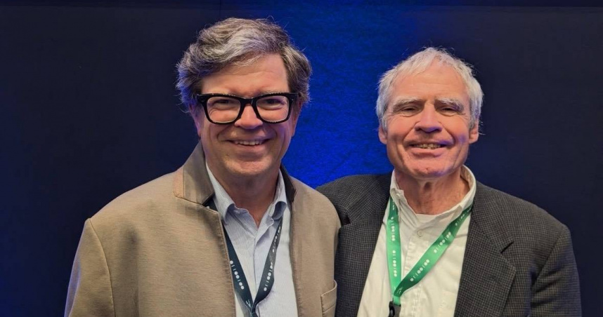 現任Meta首席AI科學家的楊立昆（左）。（圖／Threads@yannlecun）