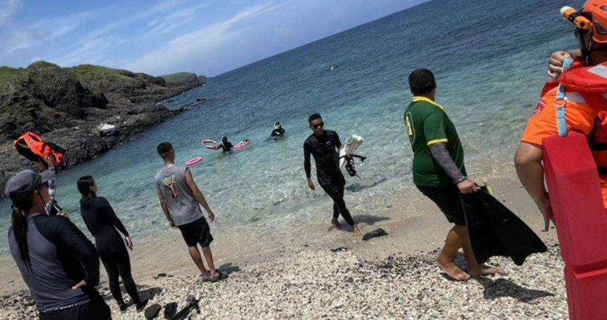 來自新北的遊客，13日在七美海域浮潛，其中一人被流水帶往外海。（圖／翻攝畫面）